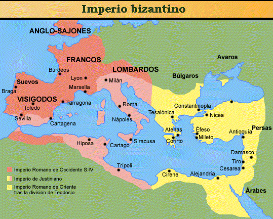 Ubicación del Imperio Bizantino